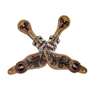 ŚWIAT WESTERNU - Paski do ostróg Red Flower